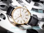 New Copy Omega Automatic Watch White Dial With Gold Markers Leather Strap